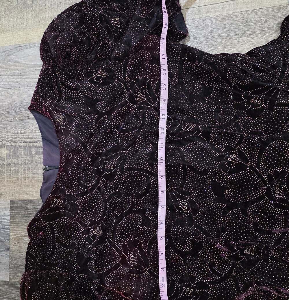 Vintage Jessica Howard dress 80's Womens 10 cocktail Puff Sleeve Velvet Sheath - Picture 14 of 16